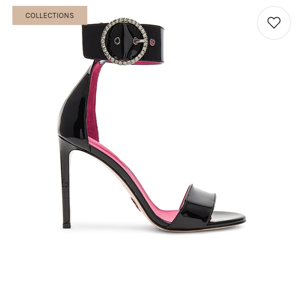 Oscar Tiye Erica Sandal Heels in Black Patent
